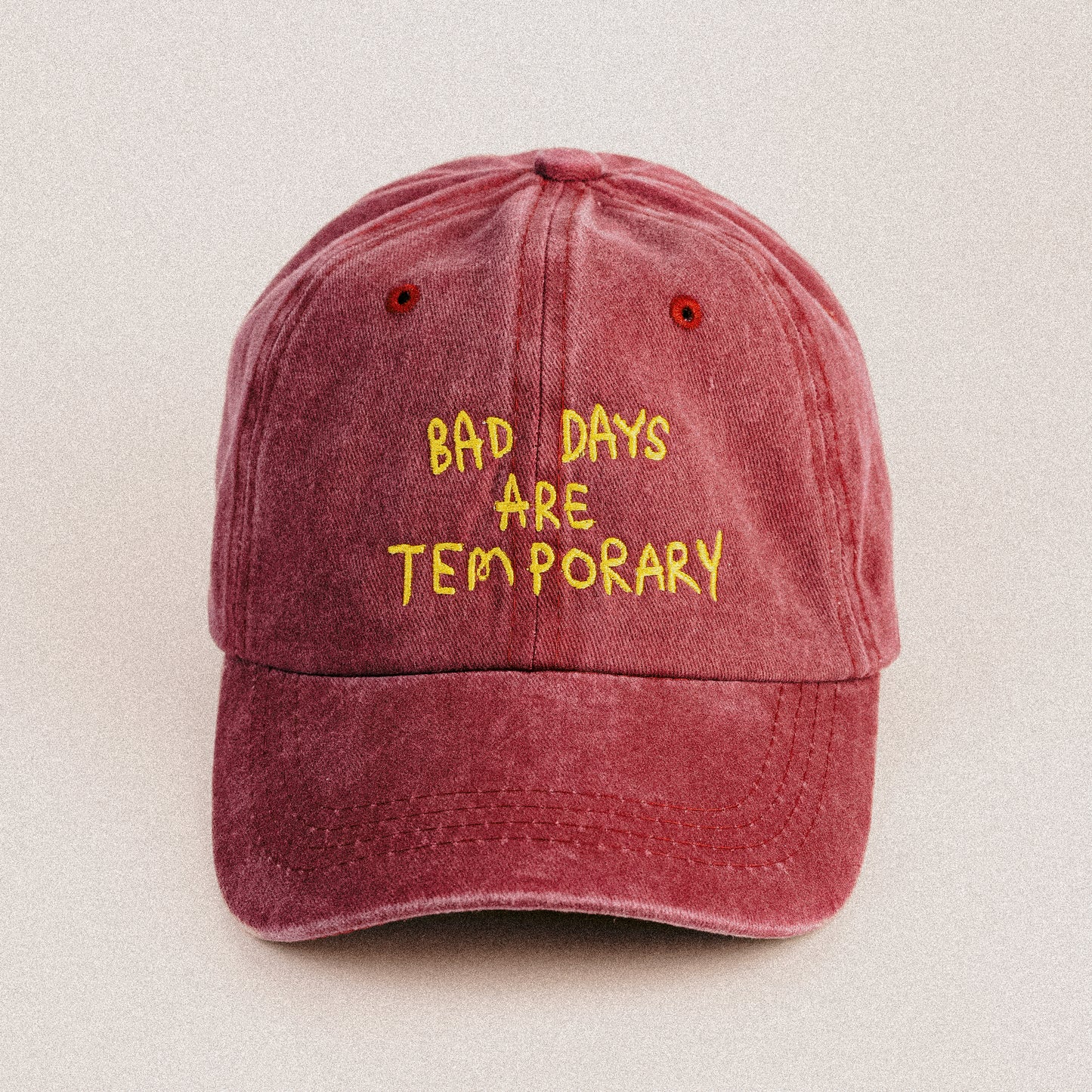 Bad Days are Temporary Cap in Washed Maroon