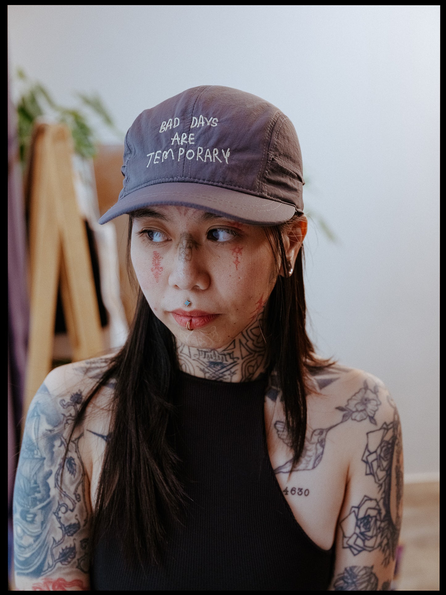 "Bad Days are Temporary" Sports Cap in Gray
