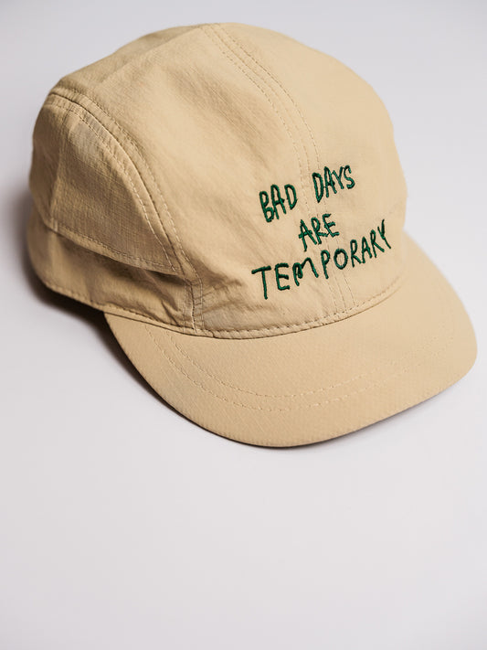 "Bad Days are Temporary" Sports Cap in Beige