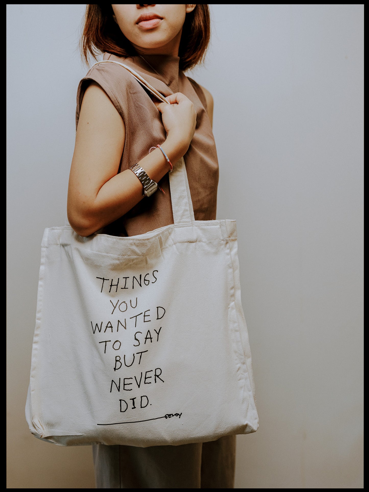 "Things You Wanted To Say But Never Did" Tote Bag w/ Zipper