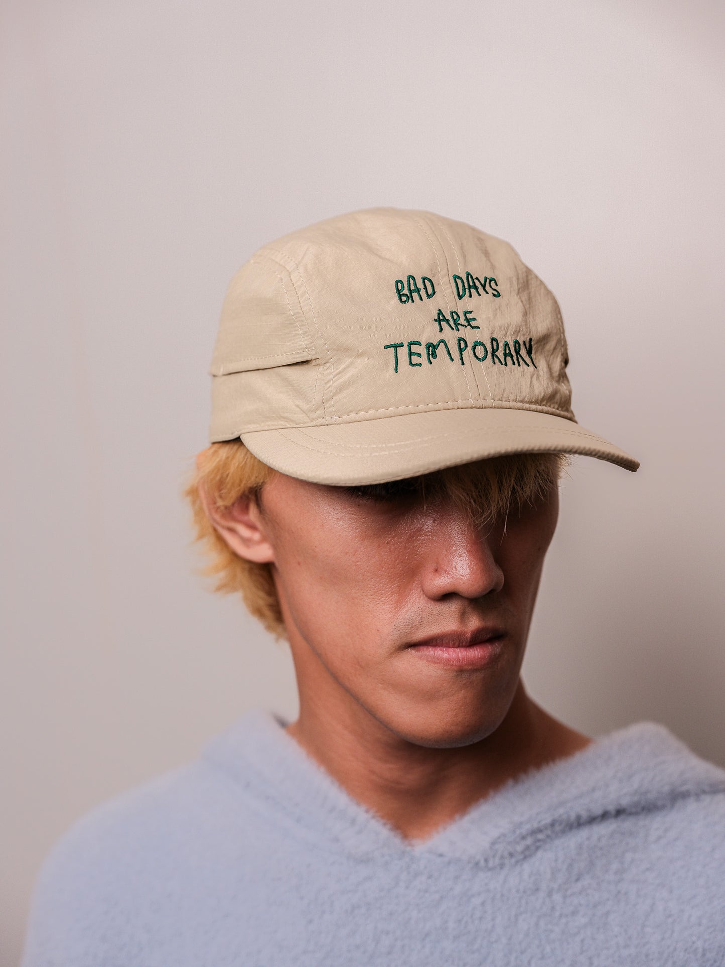"Bad Days are Temporary" Sports Cap in Beige