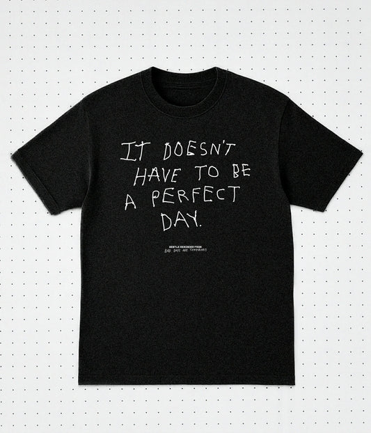 "It Doesn't Have to be a Perfect Day" Black Tee
