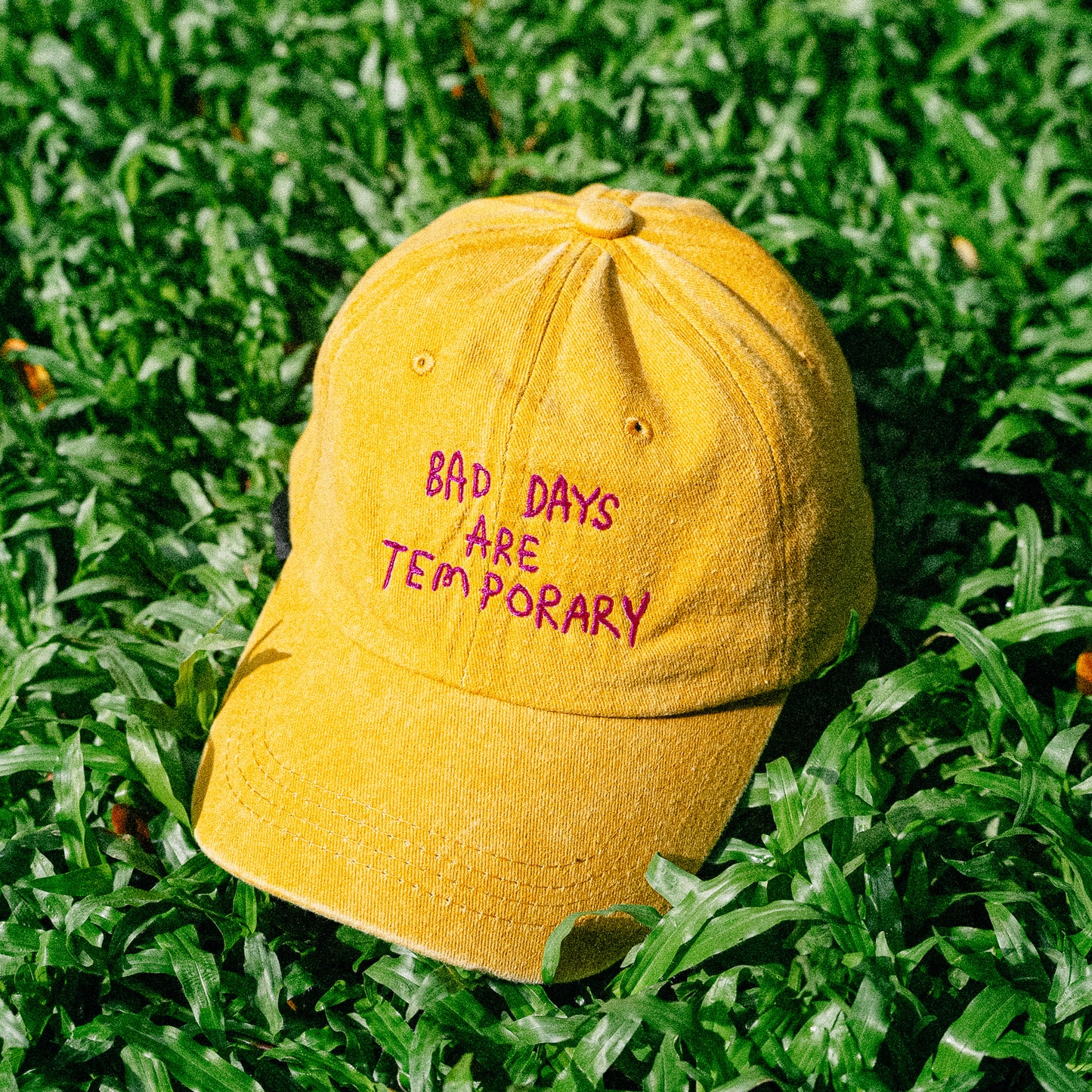 Bad Days are Temporary Cap in Washed Yellow