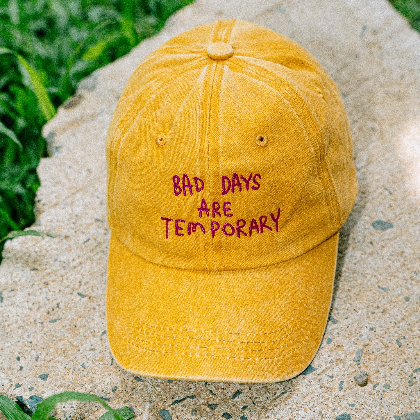Bad Days are Temporary Cap in Washed Yellow
