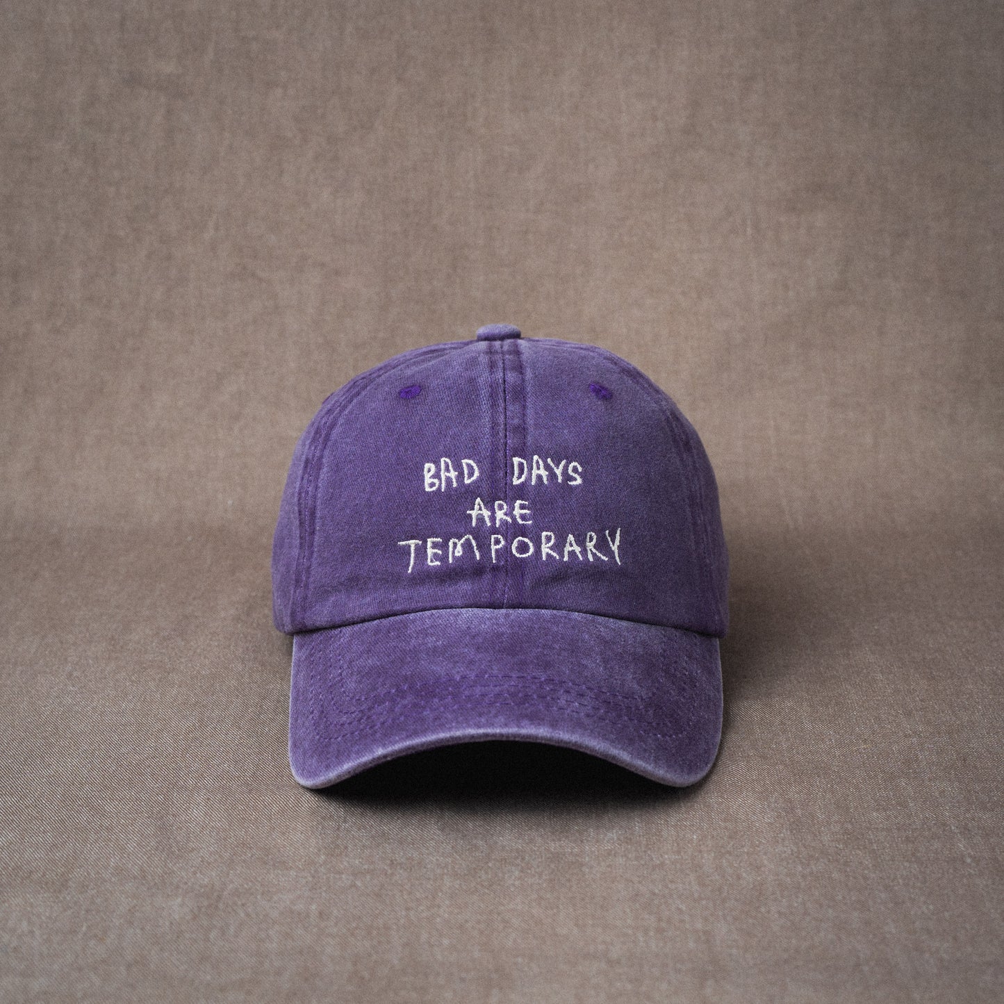 Bad Days are Temporary Cap in Washed Purple
