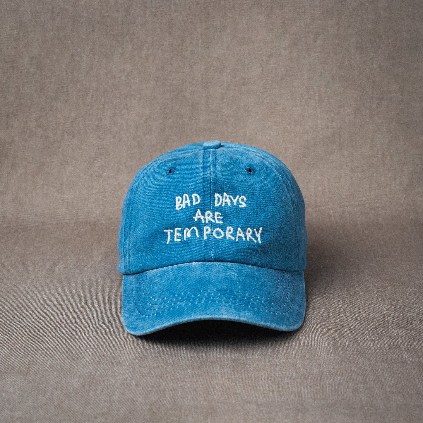 Bad Days are Temporary Cap in Washed Blue
