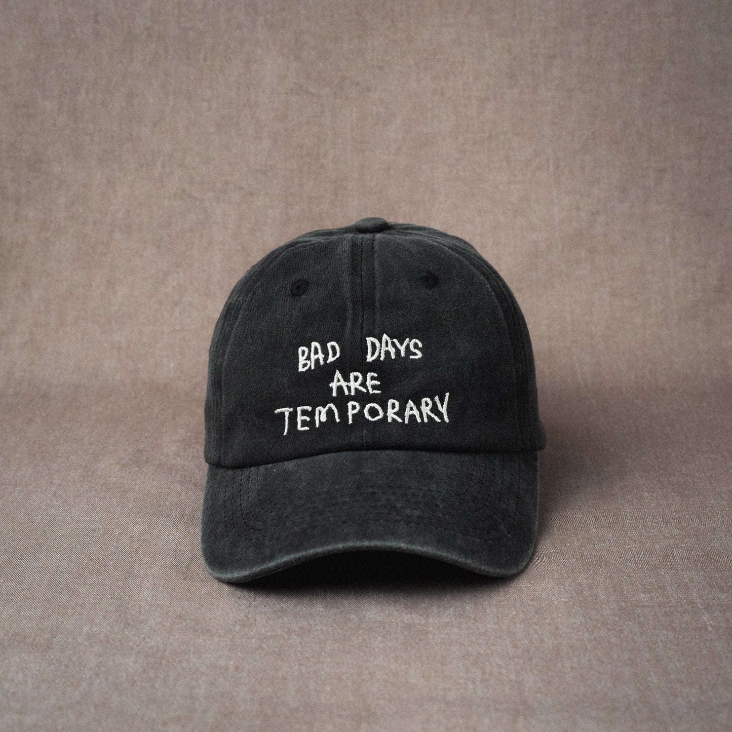 Bad Days are Temporary Cap in Washed Black